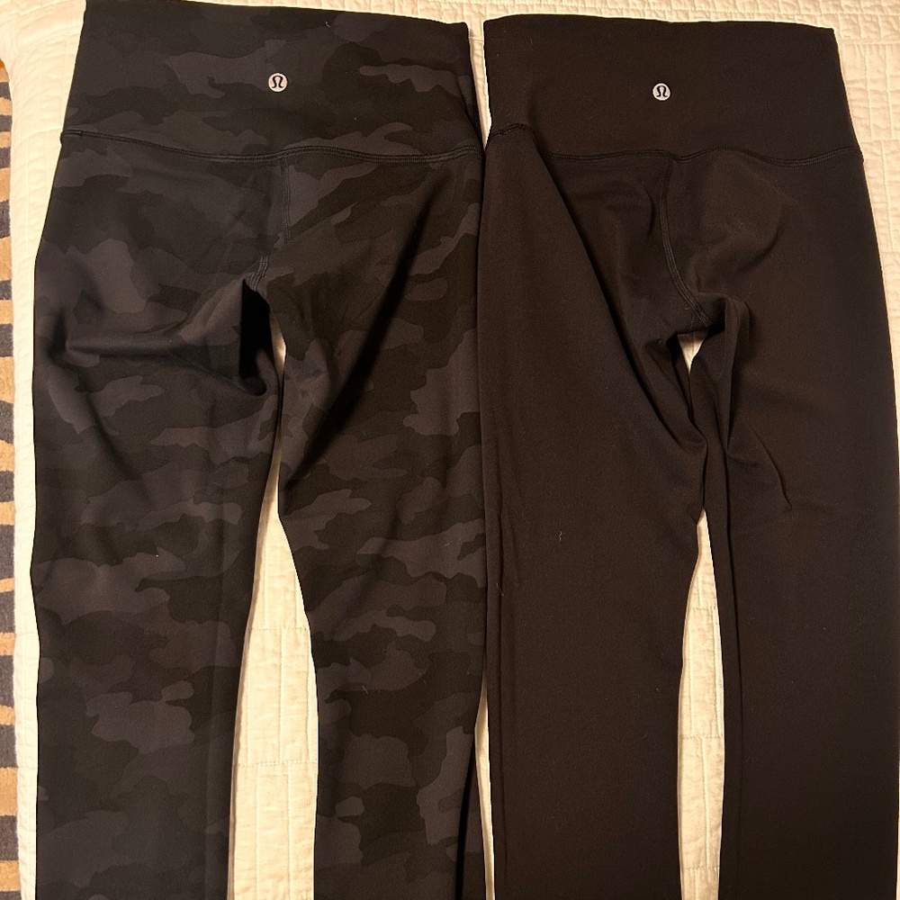 Two pairs of Lululemon Wunder Train High-Rise Crop Leggings